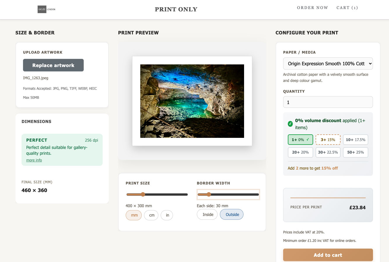 Giclee Print Ordering System