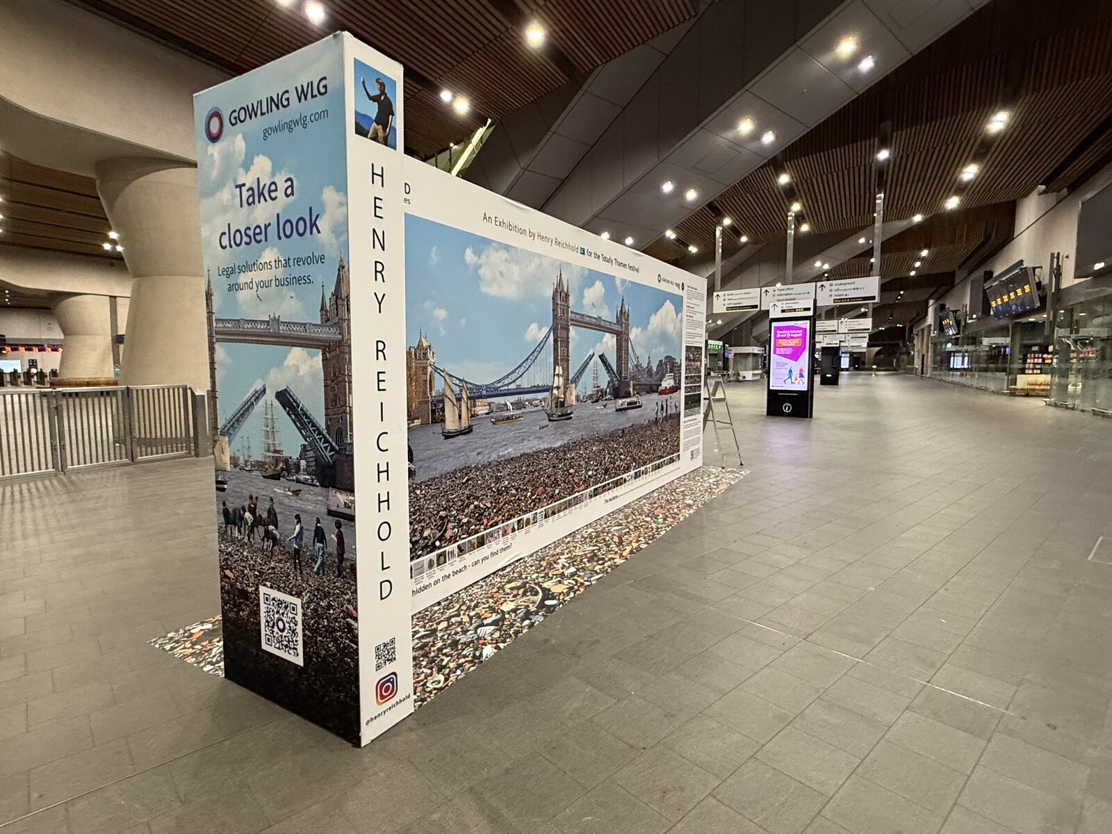 Henry Reichhold's Lost and Found stand at London Bridge station